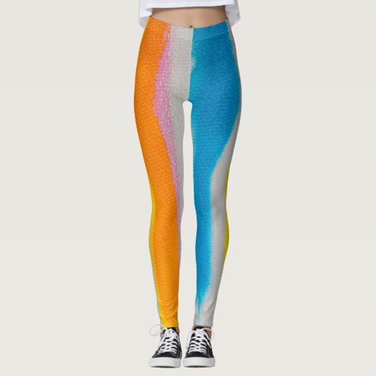 Waterverven strepen textuur leggings (Voorkant)