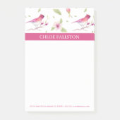 Waterverven Vogels en Bloemen Post-it® Notes (Voorkant)