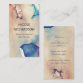 Waterverven, zeemacht en Blauwgroen Splashes Visitekaartje (Voorkant / Achterkant)