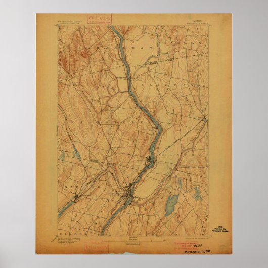 Waterville Maine  Map Poster (Voorkant)