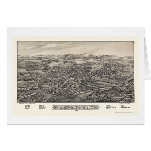 Waterville, NY Panoramic Map - 1885 (Voorkant Horizontaal)