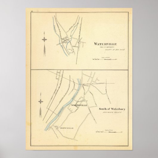 Waterville, S van Waterbury Poster (Voorkant)