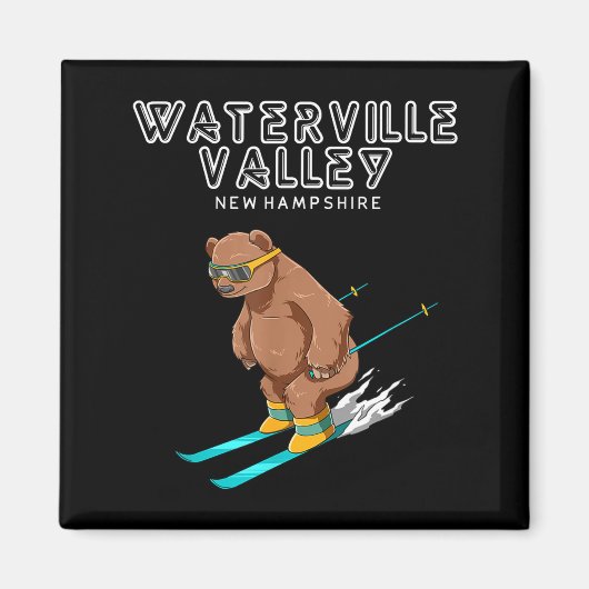 Waterville Valley New Hampshire - Funny Ski Grizzl Magneet (Voorkant)