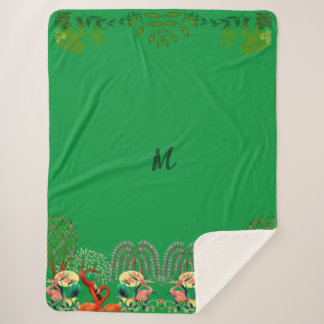 Watervogels Flamingo Tree of Life Greenery Custom Sherpa Deken