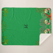 Watervogels Flamingo Tree of Life Greenery Custom Sherpa Deken (Voorkant (horizontaal))