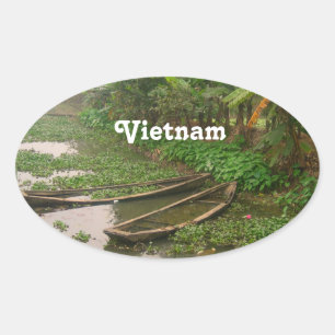 Waterweg in Vietnam Ovale Sticker
