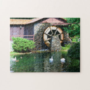 Waterwiel Duck Pond Seurat Photo Painting Legpuzzel