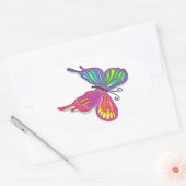 Watery Butterfly Ovale Sticker (Envelop)