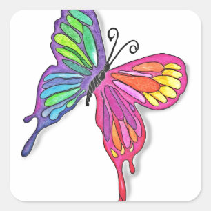 Watery Butterfly Vierkante Sticker