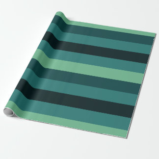 Watery Greens Striped Wrapping Paper Cadeaupapier