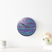 Watery Pastel Stripes Round Wall Clock Ronde Klok (Huis)