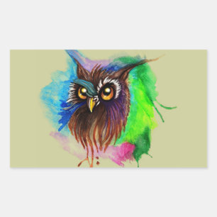 Watery Wood Owl Rechthoekige Sticker