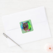 Watery Wood Owl Vierkante Sticker (Envelop)