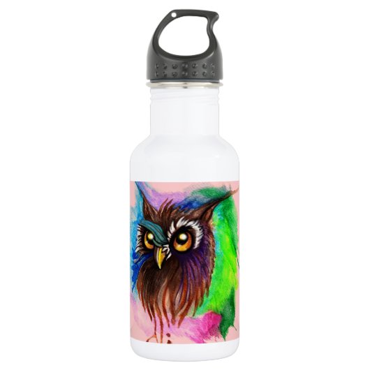 Watery Wood Owl Waterfles (Voorkant)