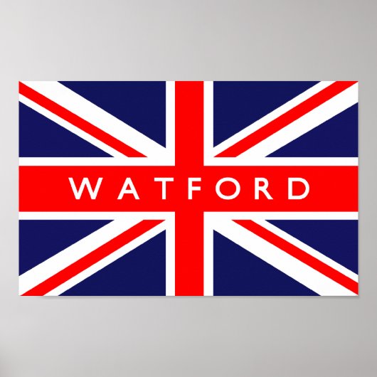 Watford UK Flag Poster (Voorkant)