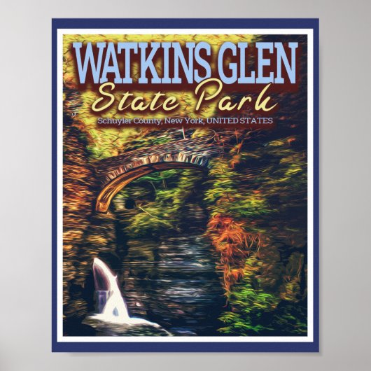 WATKINS GLEN STATE PARK - NEW YORK VERENIGDE STATE POSTER (Voorkant)