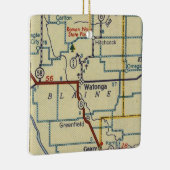 Watonga Oklahoma  kaart Keramisch Ornament (Rechts)