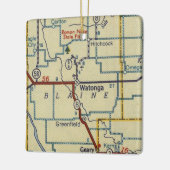 Watonga Oklahoma  kaart Keramisch Ornament (Links)