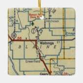 Watonga Oklahoma  kaart Keramisch Ornament (Voorkant)