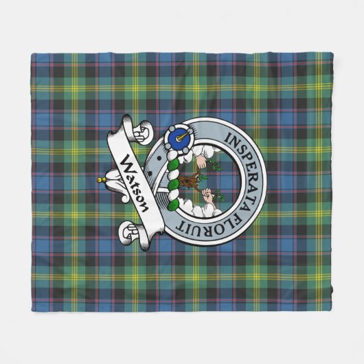 Watson Ancient Clan Badge Tartan Plaid Fleece Deken (Voorkant (Horizontaal))