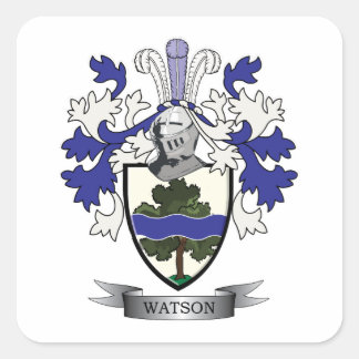 Watson Family Crest Coat of Arms Vierkante Sticker