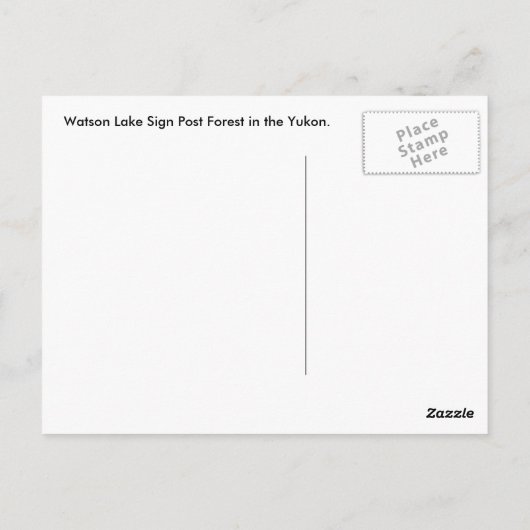 Watson Lake Sign Post Forest Briefkaart (Achterkant)