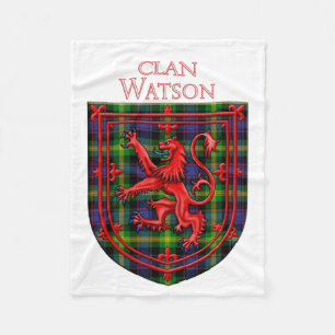 Watson Tartan Scottish Play Lion Rampant Fleece Deken