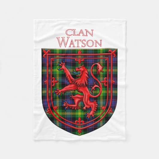 Watson Tartan Scottish Play Lion Rampant Fleece Deken (Voorkant)