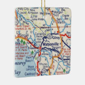 Watsonville CA  Map Keramisch Ornament (Rechts)