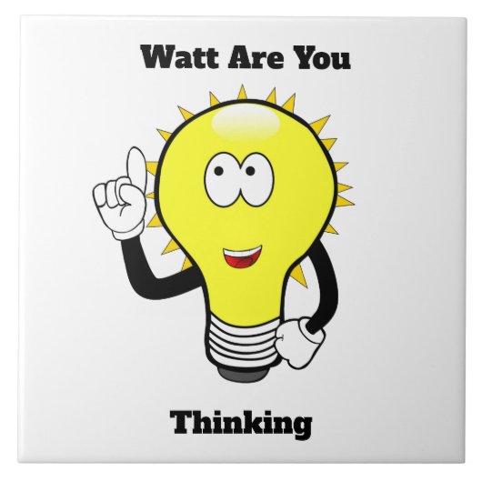 Watt denk je dat de lamp licht is? tegeltje (Voorkant)