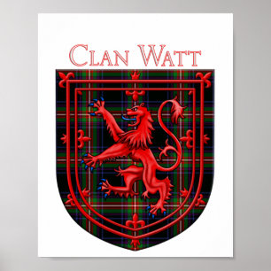 Watt Tartan Scottish Pset Lion Rampant Poster