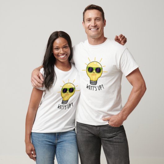 Watt-up Funny Light Bulb Pun T-shirt (Unisex)