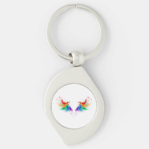 Watteachtige Regenboog Vleugels Sleutelhanger