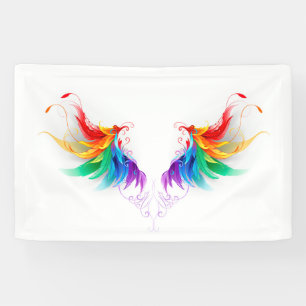 Watteachtige Regenboog Vleugels Spandoek