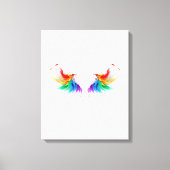 Wattebol Regenboog Vleugels Canvas Afdruk (Voorkant)