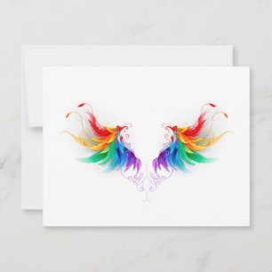 Wattebol Regenboog Vleugels Kaart