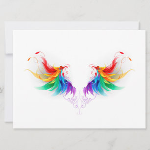 Wattebol Regenboog Vleugels Kaart