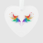 Wattebol Regenboog Vleugels Ornament (achterkant)