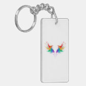 Wattebol Regenboog Vleugels Sleutelhanger (Voorkant Links)