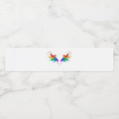 Wattebol Wolkjes Regenboog Vleugels Waterfles Etiket (Enkel label)