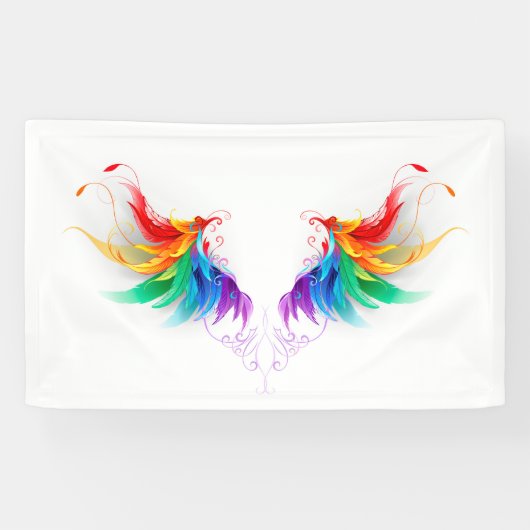 Watteuze Regenboogvleugels Spandoek (Horizontaal)