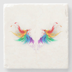 Watteuze Regenboogvleugels Stenen Onderzetter