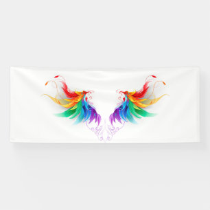 Wattevleugels in Regenboogkleuren Spandoek