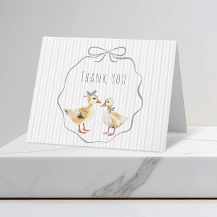 Wattig Eendje Aquarel Jongen Baby Shower Bedankkaart