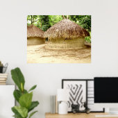 Wattle- en Daub-huts Poster (Thuiskantoor)