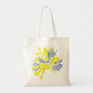 Wattle Mimosa yellow flower art Australië Tote Bag