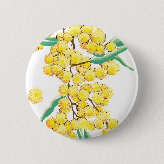 Wattle zegt Australië Ronde Button 5,7 Cm (Voorkant)