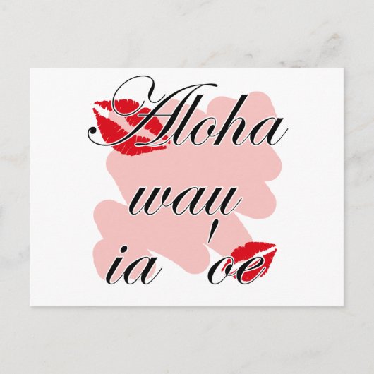 Wau van Aloha ia 'oe - Hawaiiaanse I houdt van u Briefkaart (Voorkant)