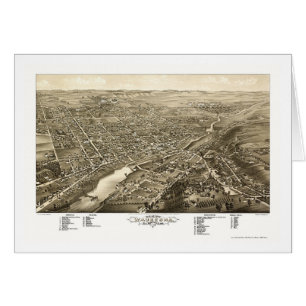 Waukesha, carte panoramique de WI - 1880