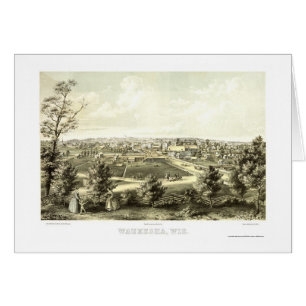 Waukesha, WI Panoramic Map - 1857